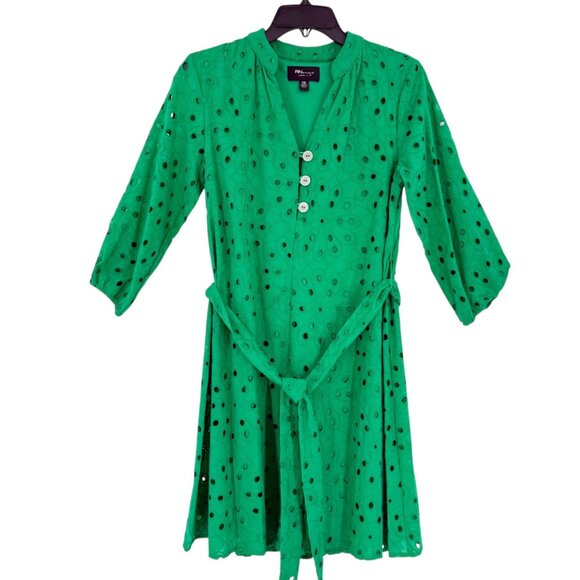 R.N Studio By Ronni Women's Pullover Lined Green Eyelet Dress Size XS NWT $89.00 - Picture 2 of 13